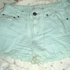 Free People Light Blue Cut-off Shorts